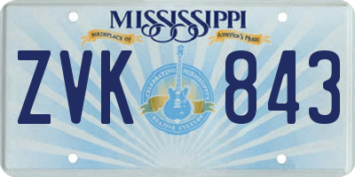 MS license plate ZVK843