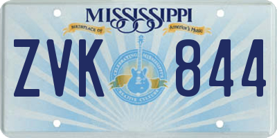 MS license plate ZVK844