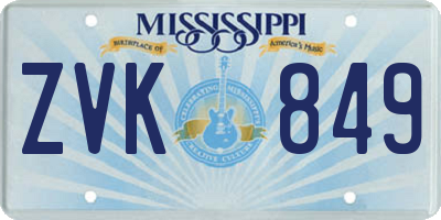 MS license plate ZVK849