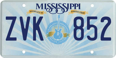 MS license plate ZVK852
