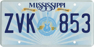 MS license plate ZVK853