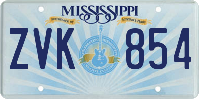 MS license plate ZVK854