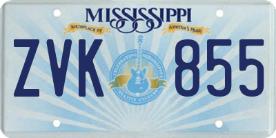 MS license plate ZVK855