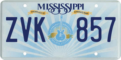 MS license plate ZVK857