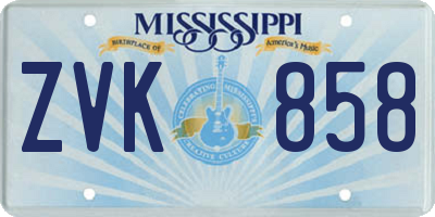 MS license plate ZVK858