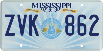 MS license plate ZVK862