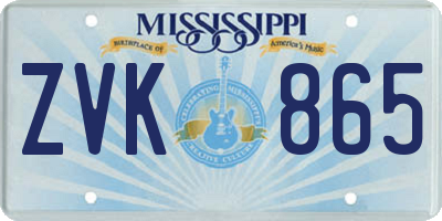 MS license plate ZVK865