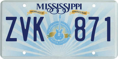 MS license plate ZVK871