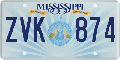 MS license plate ZVK874