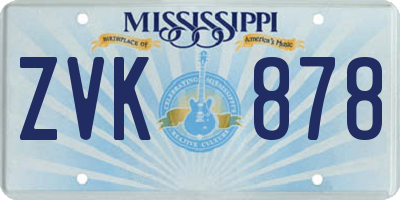 MS license plate ZVK878