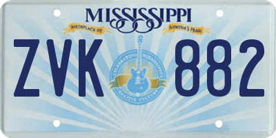 MS license plate ZVK882