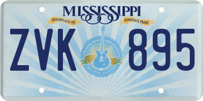 MS license plate ZVK895