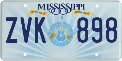 MS license plate ZVK898