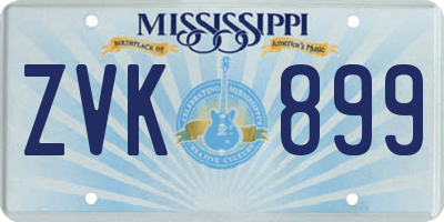 MS license plate ZVK899