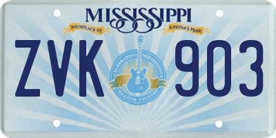 MS license plate ZVK903
