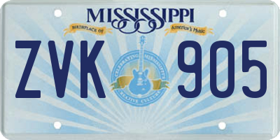 MS license plate ZVK905