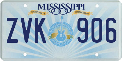 MS license plate ZVK906