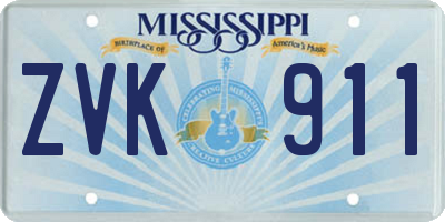 MS license plate ZVK911