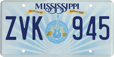 MS license plate ZVK945