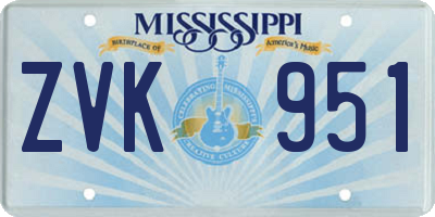 MS license plate ZVK951