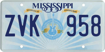 MS license plate ZVK958