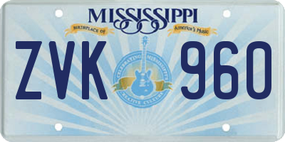 MS license plate ZVK960