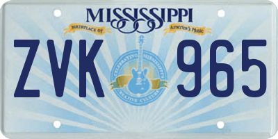 MS license plate ZVK965