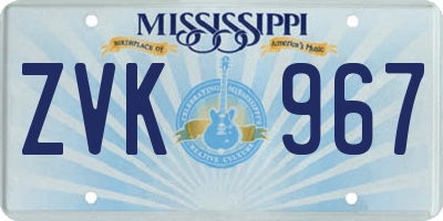 MS license plate ZVK967