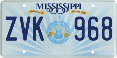 MS license plate ZVK968