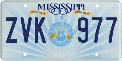 MS license plate ZVK977