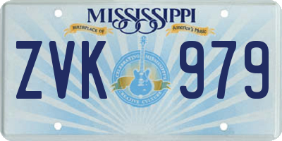 MS license plate ZVK979