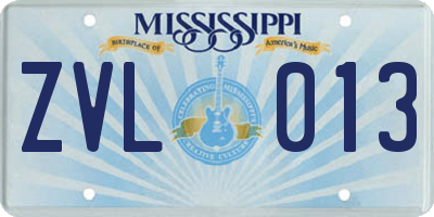 MS license plate ZVL013