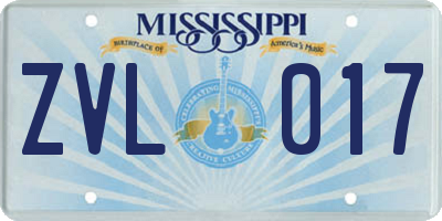 MS license plate ZVL017