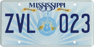 MS license plate ZVL023