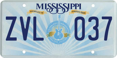 MS license plate ZVL037