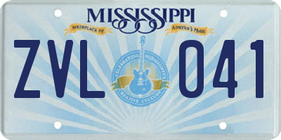 MS license plate ZVL041