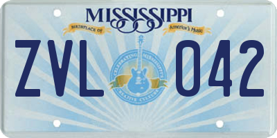 MS license plate ZVL042
