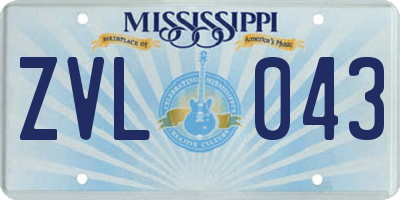 MS license plate ZVL043