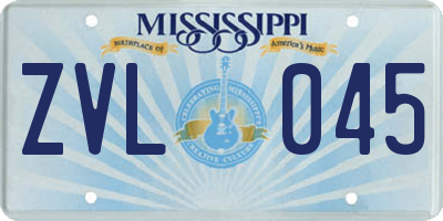 MS license plate ZVL045