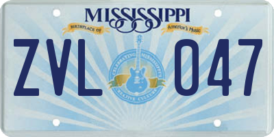 MS license plate ZVL047