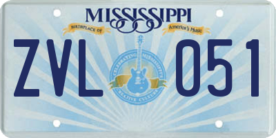 MS license plate ZVL051