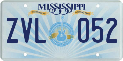 MS license plate ZVL052