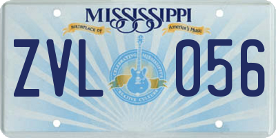 MS license plate ZVL056