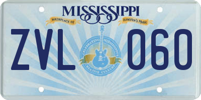 MS license plate ZVL060