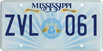 MS license plate ZVL061