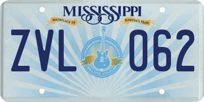 MS license plate ZVL062