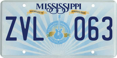 MS license plate ZVL063