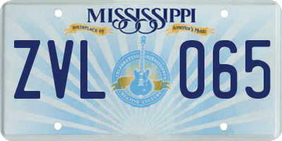 MS license plate ZVL065
