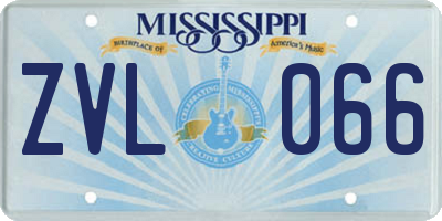 MS license plate ZVL066