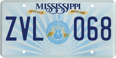 MS license plate ZVL068